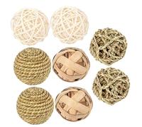 Beaupretty 8 pièces Jouets à Mâcher pour Hamster et Lapin Balles Rotin Naturelles pour Petits Animaux Friandises pour Cage et Décoration Protection des Meubles et Comportement Dentaire Sain