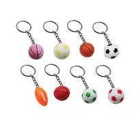Beaupretty 8 pièces Lot de Porte Clés Ballons Créatifs PVC Décorations Portables pour Sac Football Basketball Rugby Accessoires Colorés pour Garçon Fille et