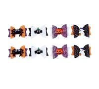 Beaupretty 8 Pièces Pinces à Cheveux D'halloween Décor D'halloween Barrettes Arcs D'halloween Paillettes D'halloween Pince à Cheveux Fantôme Pinces à Cheveux Tissu Et Métal