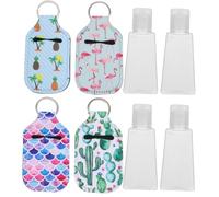 Beaupretty 8 pièces Set de Protections Mini Bouteilles Vides pour Parfum et Voyage avec Porte-clés Housses Légères et Durables pour Flacon Vaporisateur et Bouteille de Voyage