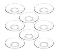 Beaupretty 8 Pièces Soucoupes à Thé en Verre Rondes Surface Facile à Nettoyer, Design Compact et Transparent pour Usage Quotidien et Événements Familiaux