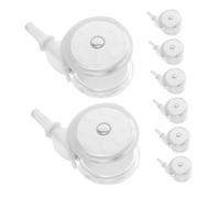 Beaupretty 8 Pièces Walker Wheels pièces de rechange pour poussette accessoires de à poussette de -walker roue de lance- Plastique blanche