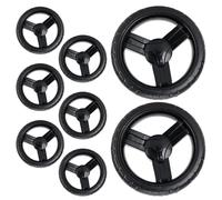 Beaupretty 8 Roulettes Fixes de 14 CM en EVA pour Poussette Roues de Remplacement Directionnelles Noires Ensemble 8 Pièces Adaptées pour Bébé Chaise Haute et Chariot Silencieuses et