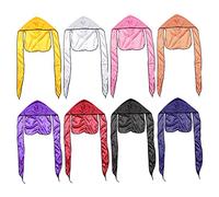 Beaupretty 8pièces Turban Cheveux Femme Avec Longue Queue Bandeau Soyeux Adapté Chimiothérapie Style Pirate Confortable à Porter