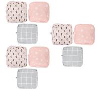 Beaupretty 9 Pièces 1 Ensemble De Rangement pour Serviettes De Tante Sacs De Rangement À Fermeture Éclair Sacs À La Mode Portefeuille De Dessin Animé Porte-Pad Mini Cosmétique Sacs À