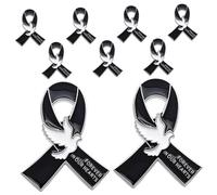 Beaupretty 9 Pièces Broche Épingle en Alliage Ruban Commémorative Motif | Léger, Pinning Sûr, Aspect Soyeux, pour Funérailles et Photos de Groupe