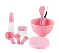 Beaupretty 9 pièces Kit Masque Visage Rose avec Bol Mélangeur Spatule Pinceau Éponge Bouteille Spray et Jauges pour Application Précise et Réutilisable