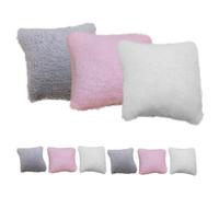 Beaupretty 9 Pièces Miniature Dollhouse Plush Throw Pillows Set Soft Cloth Decorative Cushions for Cute Dollhouse Furniture in Beige Grey