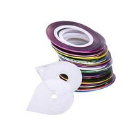 Beaupretty 90 rouleaux Stickers Ligne Nail Art Multicolores avec Distributeur Boîtes Autocollants Manucure Vinyle Adhésif pour Décoration Ongles Filles Femmes