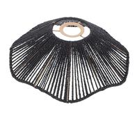 Beaupretty Abat-jour Tissé la Main en Rotin Noir, à Suspendre Plafonnier Style Champignon, Petit Abat-jour Décoratif pour Salon, Salle à Manger et Lampe de Chevet, Éclairage D’intérieur