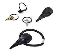 Beaupretty accessoire de cheveux élastique décor d'halloween bandeau araignée clip libellule pinces cheveux haloween hallowen bande de cheveux de crâne élastiques à cheveux Black