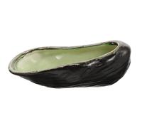 Beaupretty Assiette Apéritive en Céramique Couleur Vert Clair Élégante et Moderne pour Rangement de Sauce Salade et Fêtes à Thème, Plat Coquille D'huître Raffiné