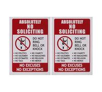 Beaupretty Autocollants «démarchage Interdit» 2 Pcs 9,5x14 Cm en Pvc Adhésif Étanche pour Porte D'entrée, Panneau de Sécurité Anti-sollicitation, Signalétique Claire pour Maison et Bureau