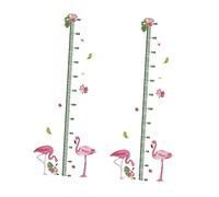 Beaupretty Autocollants Muraux Règle De Croissance Garçon Et Filles, 2 Pièces, Pvc Imperméable, Motifs Flamants Roses Cartoon Colorés, Décoration Chambre Bébé Et Nursery, Facile Application Et Retrait