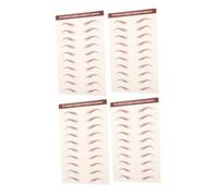 Beaupretty Autocollants Sourcils Imperméables 3d Effet Poil 4 Feuilles Bruns Maquillage Transfert à L'eau Femmes Usage Quotidien