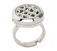 Beaupretty Bague Diffuseur Huiles Essentielles Ouverte Réglable Acier Inoxydable Pour Femmes Et Hommes Anneau Large Vintage Multifonction Bijou Pour Soirées Et Occasions Spéciales