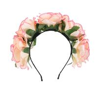 Beaupretty Bandeau à Guirlande de Fleurs Artificielles 5 Roses Rouges Serrage-Tête Léger Confortable en Style Vintage Accessoire Coiffure pour Mariée Fête Vacances et Cosplay