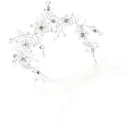 Beaupretty bandeau de mariée cheveux de mariage mariées coiffe de mariée bijoux bande de cheveux hair charms hair toppers décoration de cheveux de perles bandeaux femmes pâte polymère Silver