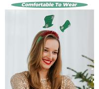 Beaupretty Bandeau De Noël A Bandeau Accessoires De Cheveux Des Filles Accessoires De Cheveux De Cotillons De Casque De Flocon De Neige Coiffe De Carnaval Vert Chiffon