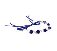 Beaupretty Bandeau De Perles Couronne De Fleurs Boho Casque Floral -tête à Fleurs Pour Femme Bandeau à Fleurs Couronne De Fleurs Cadavre Mariée Ceinture De Grossesse Pâte Polymère Bleu