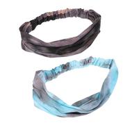 Beaupretty Bandeau de Yoga à Boutons Tie-dye, Polyester Extensible, Protection Oreilles, Lot 2 Pièces, Accessoire Sport Femme pour Fitness et Bien-