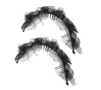 Beaupretty Bandeau En Maille Noeud Cheveux Arc Clip Griffe Strass Épingles à Cheveux Avec Nœud Barrettes à Cheveux Pour Femmes Coix De Cheveux De Fleur Barrettes à Poils Plastique Noir