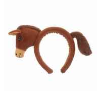 Beaupretty Bandeau en Peluche Forme Cheval Marron pour Cheveux - Accessoire Fête Nouvel An Lunaire 2026 - Serrage-tête Zodiaque Année du Cheval - Bandeau Célébration et Déguisement Festif