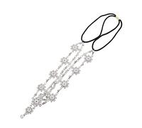 Beaupretty bandeau fleur de perle accessoires de cheveux de mariage accessoires de festival chaîne de visage hair charms hair toppers casque élastique Décoration de cheveux pour femmes Silver