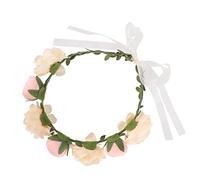 Beaupretty Bandeau Fleuri Bandeau de Mariée Guirlande de Mariée Coiffe Guirlande Couronne de Roses Artificielles pour Fête Anniversaire