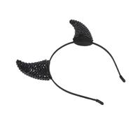 Beaupretty Bandeau Halloween Cornes de Diable avec Accessoire Costume Démon Noir -tête Cornes de Vache Décoratif pour Fête Carnaval et Cosplay