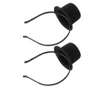 Beaupretty Bandeau Noir 2pcs en Polyester Style Vintage Victorien pour Fêtes de Carnaval et Soirées Festives Années 1920 Mini Chapeau Haut-de-forme