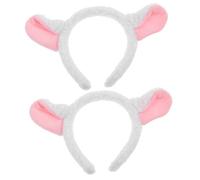 Beaupretty Bandeau Oreilles D'agneau en Peluche Blanc Léger et Résistant la Déformation, 2 Pièces pour Cosplay et Sorties Quotidiennes Garçon et Filles et Adultes