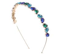Beaupretty Bandeau Serre-tête avec Strass et Verre Accessoire de Coiffure Élégant pour Cheveux Design Chic Bleu et Vert