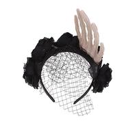 Beaupretty Bandeau Tête De Mort Couvre-chef D'halloween Pour Femmes Bandeau De Voile D'halloween Fascinateur Nu Déguisements Enfants Costume De Mariée Cadavre Squelette Briller En Tissu Black