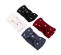 Beaupretty Bandeaux Tricotés En Laine Et Perles 4 Pièces Taille Unique Bandeau Élastique Femme Hiver Usage Quotidien