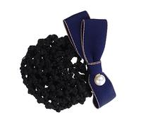 Beaupretty Barrettes Poche Filet Barrette à Ruban Bandeau Avec Nœud Pour Cheveux Épingle Perles Arc En Dentelle Résille Couverture De Chignon De Cheveux Femmes Blue Acier Inoxydable