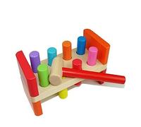 Beaupretty Bois Pounding Banc Éducatif pour Garçon Fille à Ans Montessori Bois pour Coordination Main Œil et Reconnaissance des Couleurs Éducatif Précoce pour Tout Petits