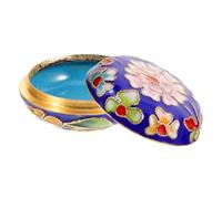Beaupretty Boîte à Bijoux Asiatique Style Bleu pour Rangement de Colliers et Boucles Oreilles Coffret Vintage Pratique et Décoratif