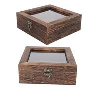 Beaupretty Boîte à Couvercle Pour Présentation D'insectes à Ailes Colorées Rustique En Bois De Paulownia 15x15x4,5 Cm Lot De 2 Pour Conservation Et Exposition Anti-poussière Collection Amateur