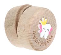 Beaupretty Boîte à Dents de Lait Design Sculpté Délicat en Bois Grand Espace de Rangement Conservation des Souvenirs D'enfance Filles