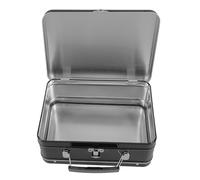 Beaupretty Boîte à Lunch Bento Portable en Fer avec Couvercle Intégré et Verrou, Boîte Métallique Rétro Noire pour Fruits et Céréales, pour Repas en Famille et Pique-niques