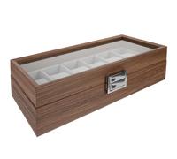 Beaupretty Boîte à Montres avec Compartiments Rangement Élégant pour Montres Et Bijoux Vitrine De Stockage Portable Noyer Coffret De Présentation pour