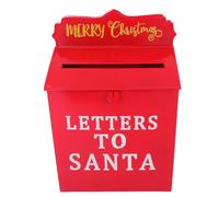 Beaupretty Boîte aux Lettres de Noël en Fer Rouge Vintage pour Maison | Ornement Mural Décoratif, Installation Facile, Accent Festif, pour Fête de Fin D'année