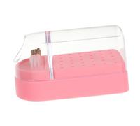 Beaupretty Boîte broyeur trousse à ongles carbure mini peu étui à outils de meulage des ongles présentoir de forets à ongles organisateur de mèches à ongles porte-foret Plastique rose