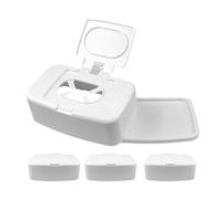 Beaupretty Boîte de Lingettes Rechargeable Blanche en Pp pour Table à Manger et Extérieur, Lot de 4 Pièces, Rangement Pratique et Forme Simple