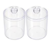 Beaupretty Boîte de Rangement en Acrylique pour Cotons Démaquillants et Coton-tiges, Surface Lisse, Petit Format, Lot de 2 Pièces, pour Salle de Bain