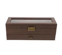 Beaupretty Boîte de Rangement Montre Double Couche Bois avec Verrouillage Sécurisé Emplacements avec Coussins Organiseur Bijoux Polyvalent pour Homme et Femme