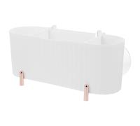 Beaupretty Boîte de Rangement pour Coton Démaquillant Transparente Couvercle, 3 Compartiments, Étui Porte-éponge Blanc, Organisateur Maquillage Compact pour Salle de Bain et Bureau