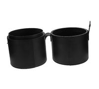 Beaupretty Boîte De Rangement pour Pinceaux De Maquillage avec Couvercle Support Portable Anti-poussière pour Voyage Matériau PU Design Moderne Grand Seau Noir
