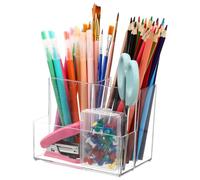 Beaupretty Boîte De Rangement Transparente Pour Pinceaux De Maquillage Organiseur De Maquillage Anti-Poussière Étui À Fentes Pour Cosmétiques Organisateurs De Bureau Organisateur De